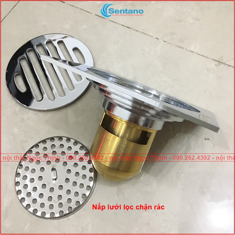 [LOẠI 1] Phễu thoát sàn hố ga SENTANO LR-04 CHỐNG HÔI TUYỆT ĐỐI đúc dày nặng bằng đồng cao cấp thoát nước nhanh