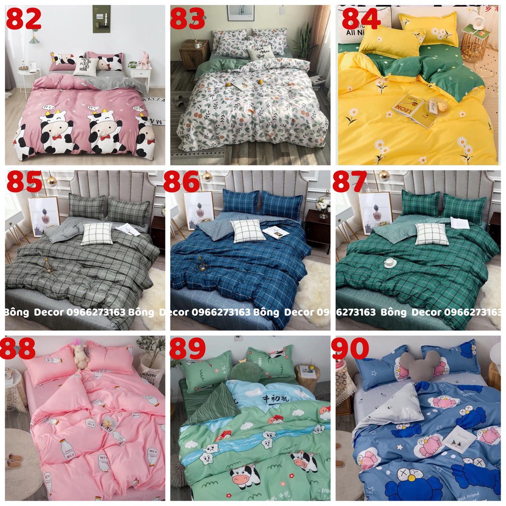 [Hàng Đẹp] Bộ Chăn Ga Gối Cotton Poly Các Mẫu Mới (chat chọn mẫu)