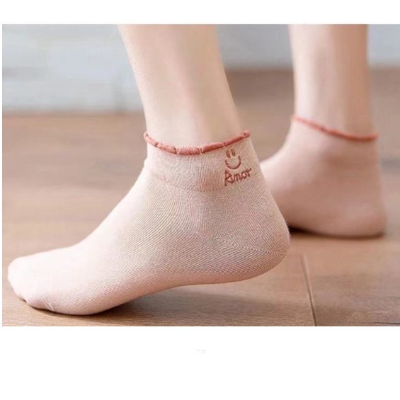 Tất Vớ nữ cố ngắn Ulazzang hình mặt cười cute Combo 5 đôi