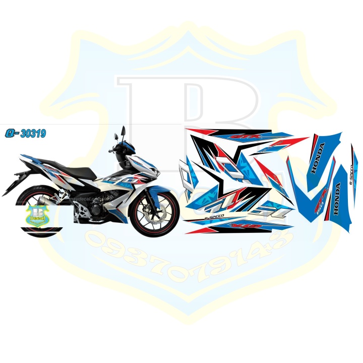 ( Quí khách vui lòng mang ra tiệm cho thợ dán ) Tem winner X trắng xanh 30319