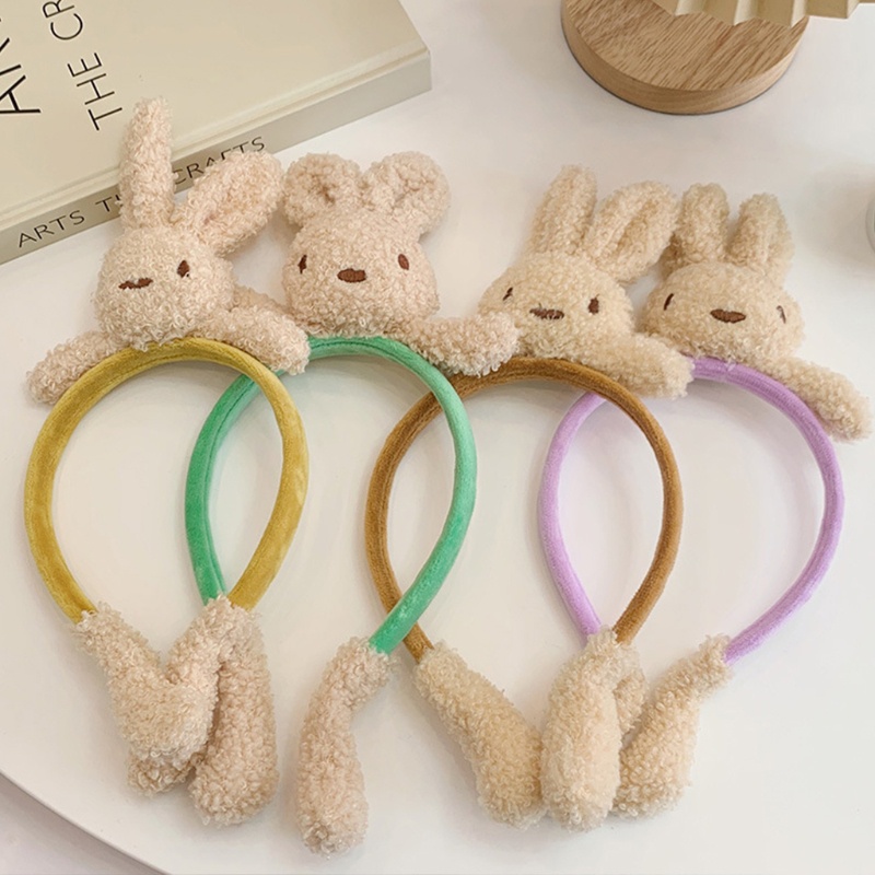 Băng Đô Cài Tóc Rửa Mặt / Trang Điểm Hình Thỏ / Gấu Bông Mềm Mại Chống Trượt