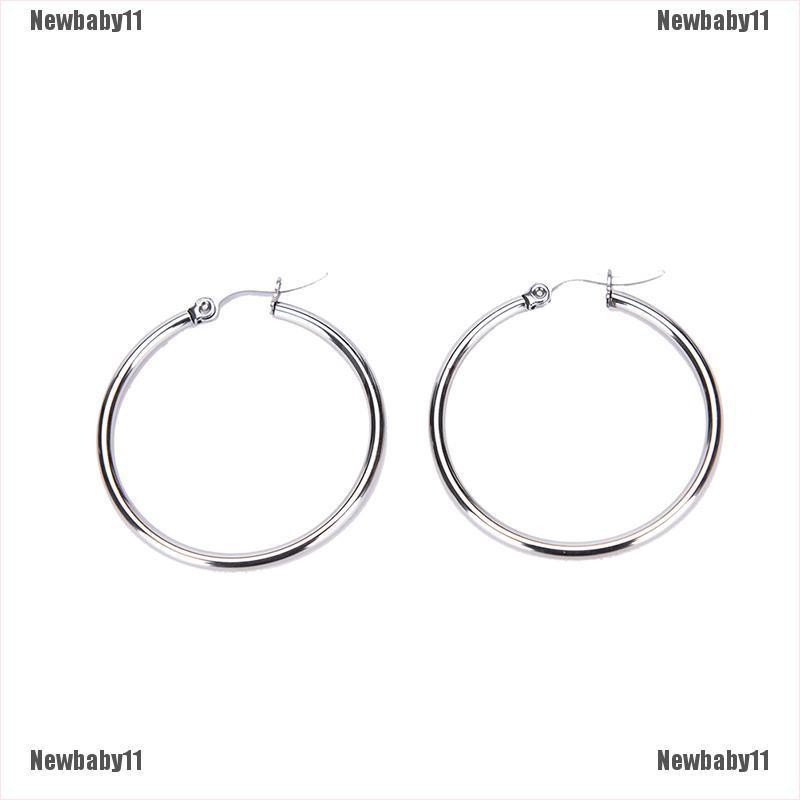 Vòng Tròn Bằng Thép Không Gỉ Mạ Bạc Bóng Mỏng 2mm Thời Trang