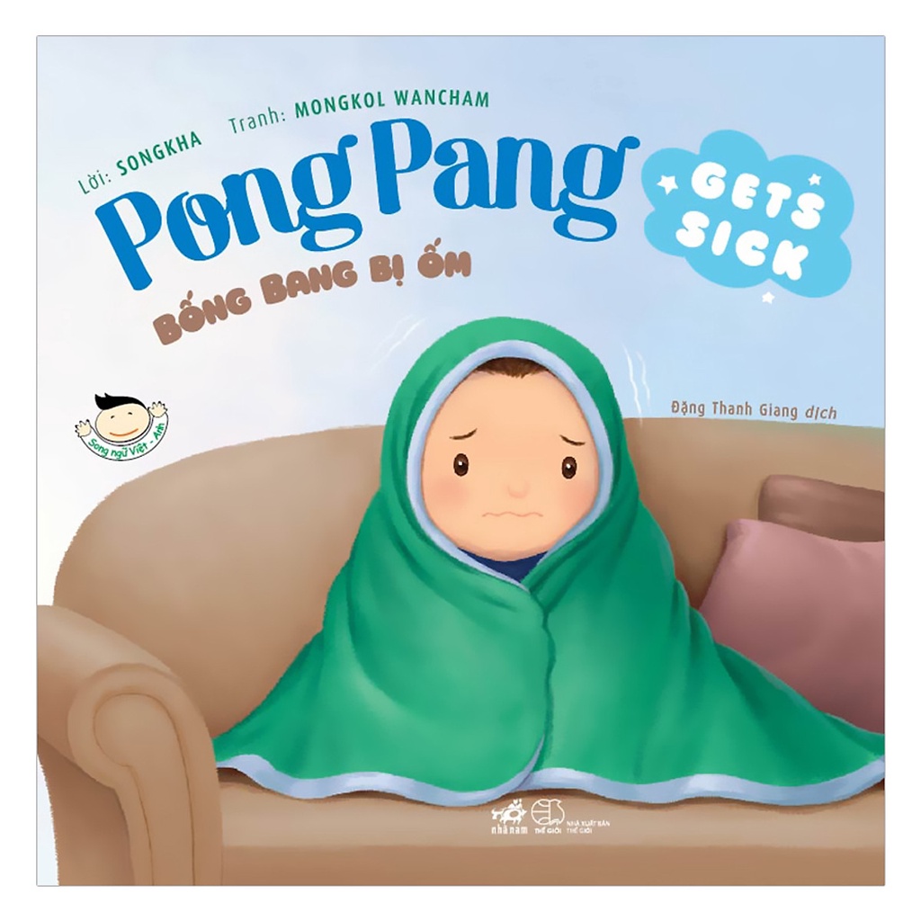 Sách - Bống Bang bị ốm - Pong Pang - Sách song ngữ Anh Việt - Sách cho trẻ mẫu giáo