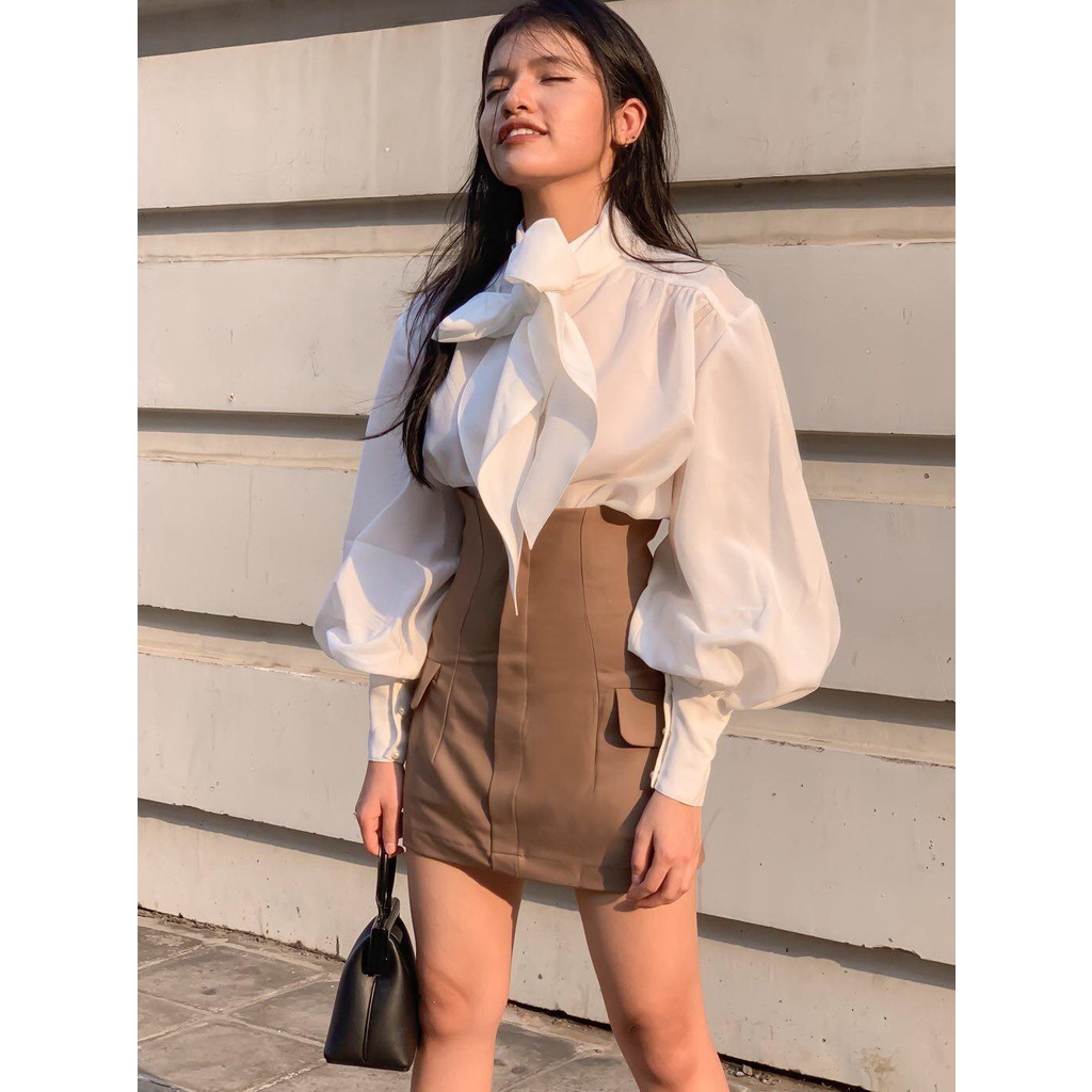Áo Cổ Điển Nơ Cổ