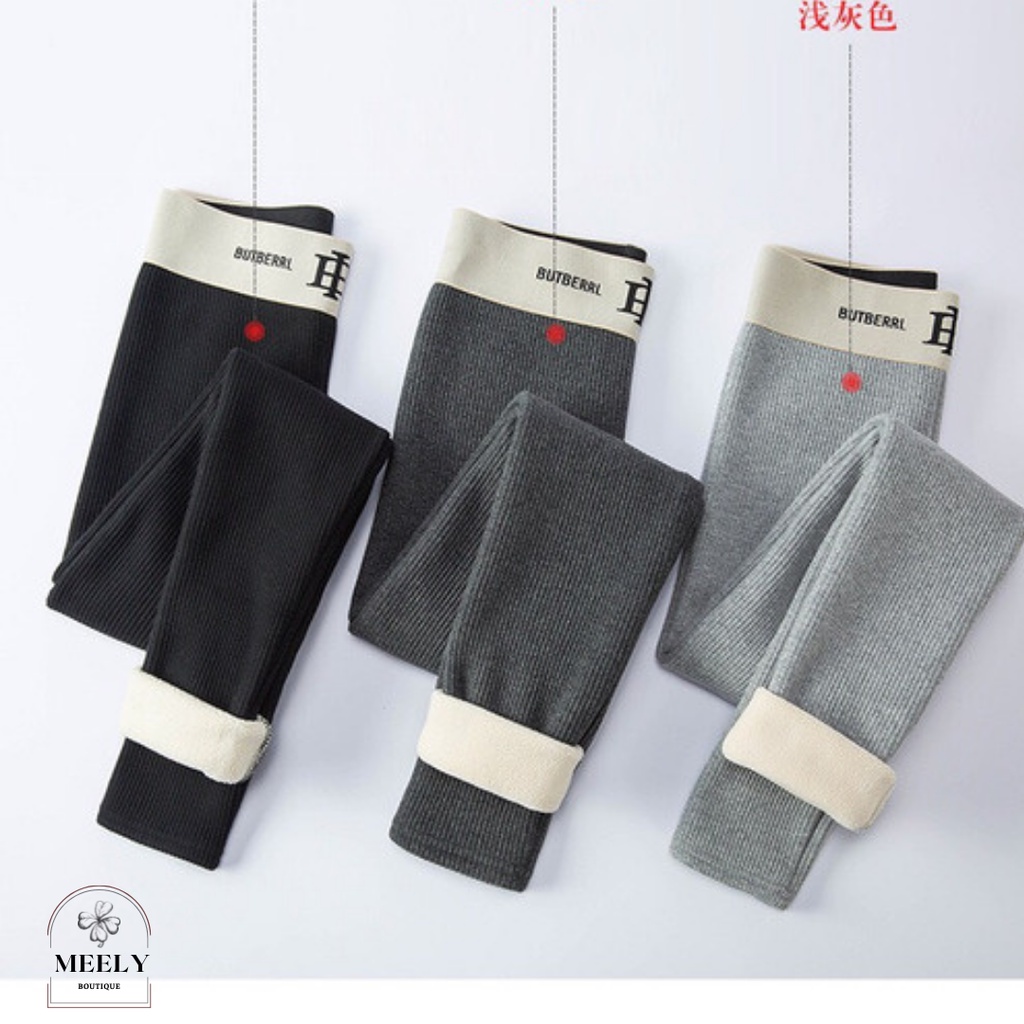 Quần Legging Lót Lông Cừu Cạp Cao Gen Bụng Quần Dài Nữ Len Tăm Lót Nỉ Dày Siêu Ấm Cạp Chữ ButBerrl Freesize 40- 60kg | BigBuy360 - bigbuy360.vn