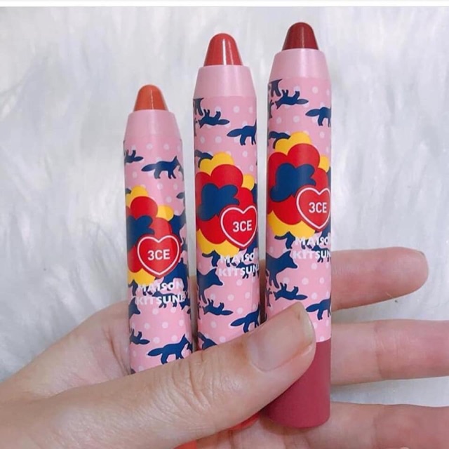 Son 3ce Maison kitsune velvet lip crayon - son bút chì