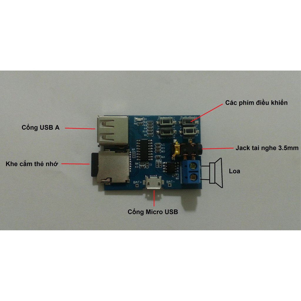 [Tp.HCM] Module Giải Mã MP3+TF GM4563 ( Phát nhạc từ thẻ nhớ, USB )