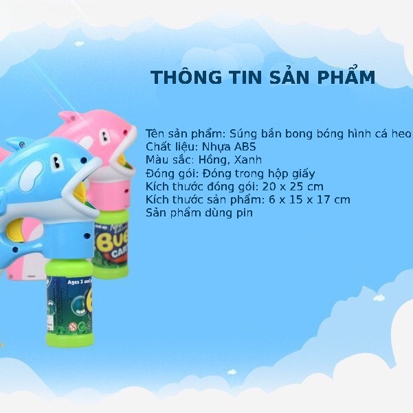 SÚNG BẮN BÓNG BÓNG ❤️FREESHIP❤️SÚNG ĐỒ CHƠI BẮN BONG BÓNG XÀ PHÒNG HÌNH CÁ HEO CHO BÉ ❤️ MOMOMART