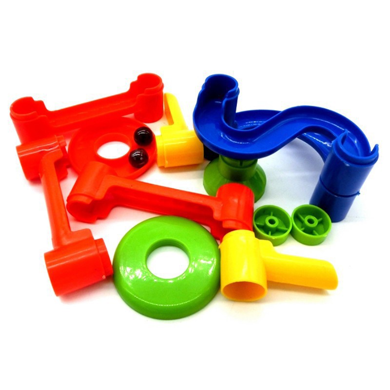 Pentagon Kids Building Blocks Track Run Marble Construction Maze Game DIY Toys