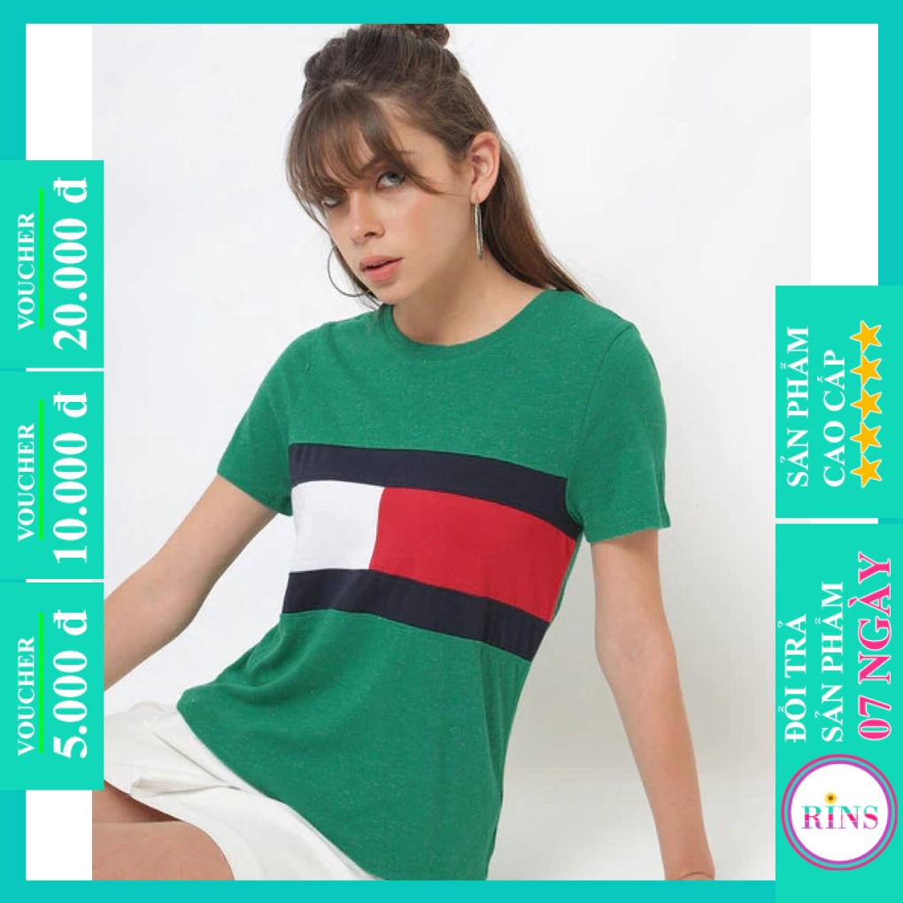 ÁO THUN TOMMY VNXK XANH LÁ - COTTON 100% 4C FORM CHÂU ÂU