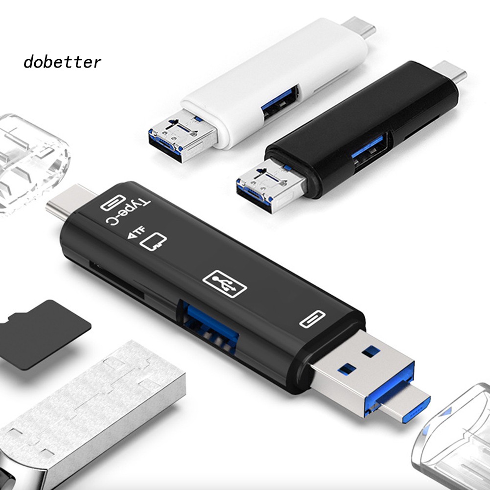 Đầu Đọc Thẻ Nhớ 5 Trong 1 Usb 3.0 Type-C Micro Otg Tf