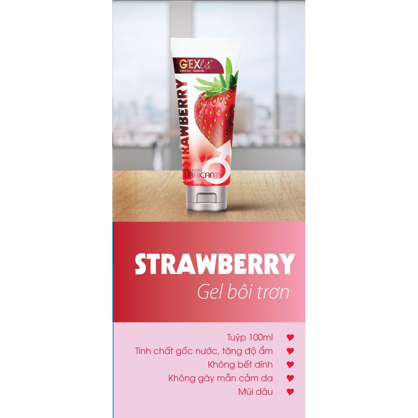 [Mã LTBAUAB18 giảm 7% đơn 99K] Gel bôi trơn G'exlife Strawberry mùi dâu quyến rũ