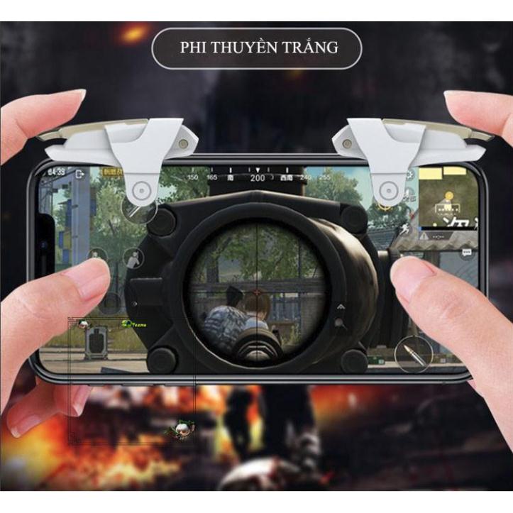 Nút Bắn PUBG Cò Kim Loại Cực Nhạy Z1 Hình Dáng Phi Thuyền Hỗ Trợ Chơi PUBG, Free Fire, COD 4 Ngón Hiệu Quả - Memovn