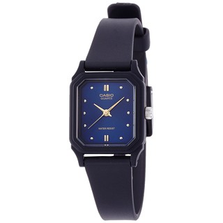 (Chính hãng) Đồng hồ casio nữ mặt xanh ánh kim, dây nhựa, mặt kim dòng CASIO LQ-142E-2A Xách tay Nhật Bản