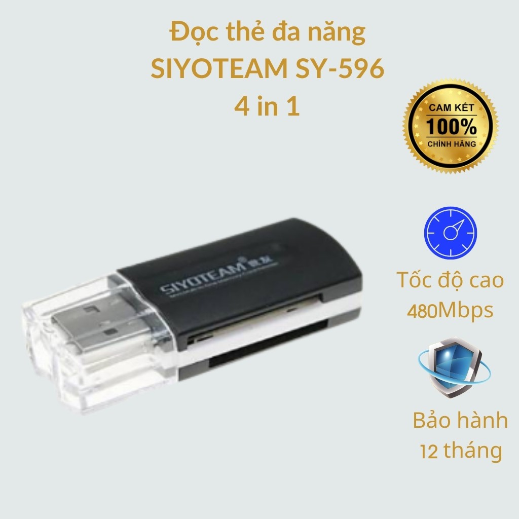 Đầu đọc thẻ nhớ đa nặng All in One SY-596 4 in, Hàng chính hãng