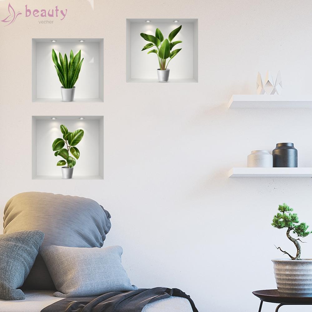 Miếng Dán Tường Giả Cửa Sổ Trang Trí Phòng Khách