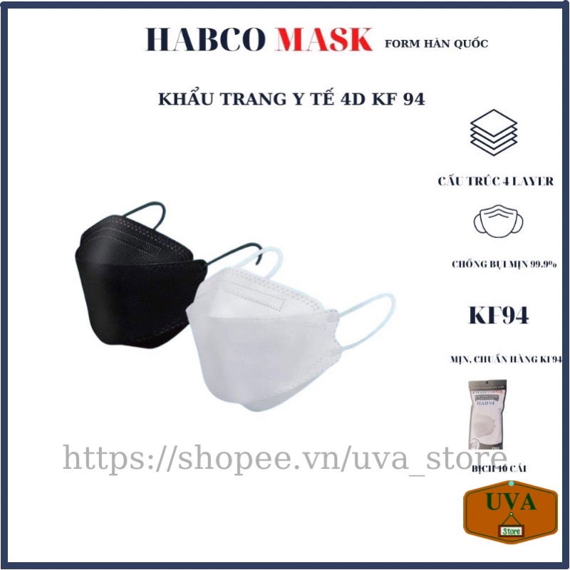 10 chiếc khẩu trang y tế kf94 habco mask 4 lớp kháng khuẩn chống bụi cao - ảnh sản phẩm 1