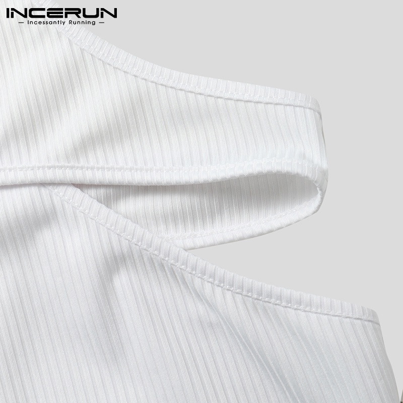 Áo sát nách INCERUN màu trơn mỏng ôm vừa vặn thời trang mùa hè cho nam mặc thường ngày