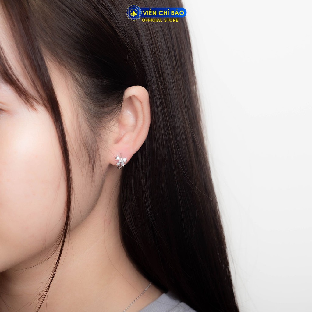Bông tai bạc nữ chất liệu bạc 925 thời trang phụ kiện trang sức nữ thương hiệu thương hiệu Viễn Chí Bảo B400360*