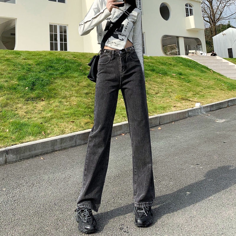 Quần Jean Nữ Ống Rộng Lưng Cao Thời Trang Mùa Hè Hàn Quốc 2022 Mới