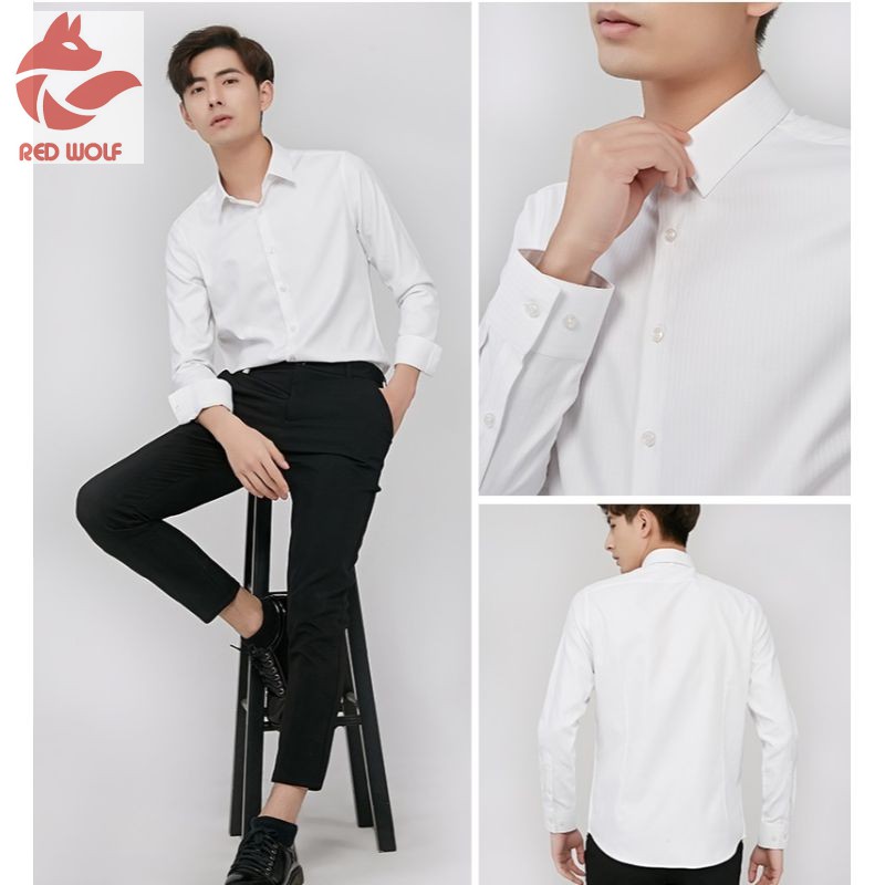 Áo sơ mi trắng nam, sơ mi xanh và đen chất lụa mịn, mềm | BigBuy360 - bigbuy360.vn