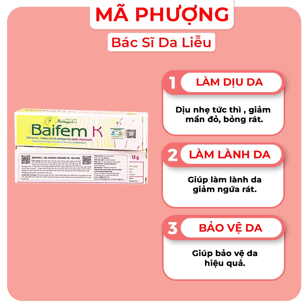 [CHÍNH HÃNG] Kem Baifem K dịu da