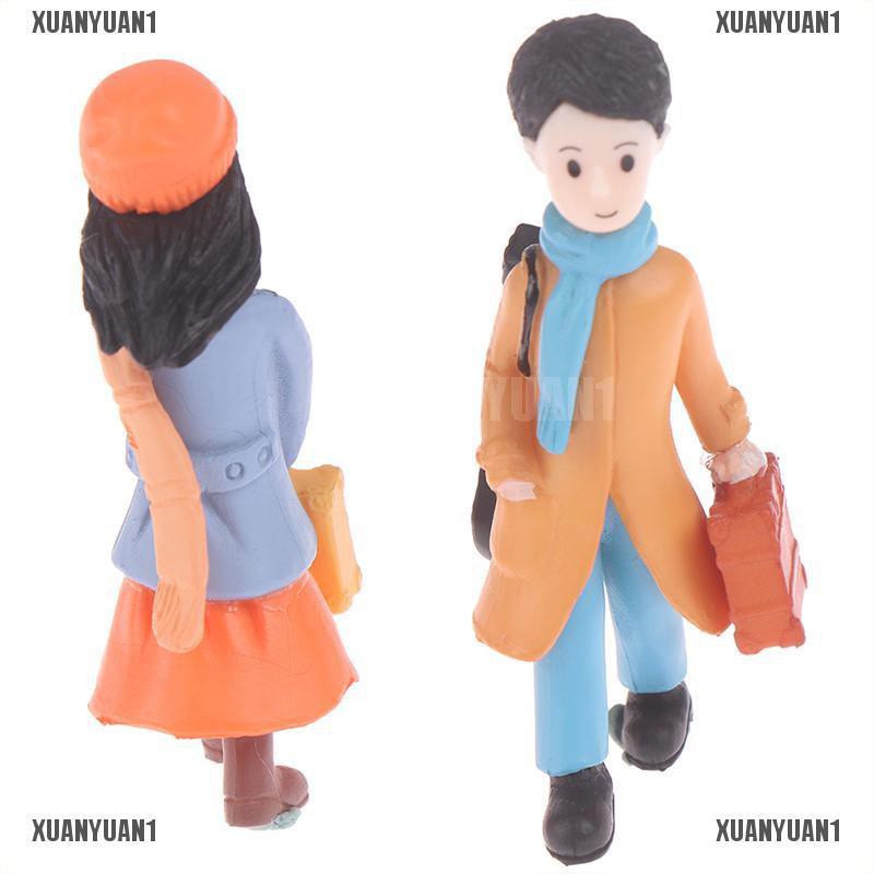 [XUANYUAN1] Tượng Cặp Đôi Mini Trang Trí Vườn Nhà Búp Bê DIY