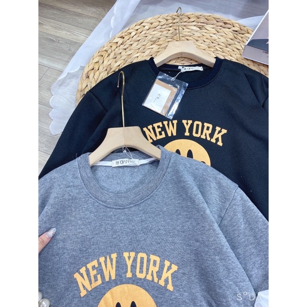 Bộ nỉ bông in NewYork Set nỉ in mặt cười