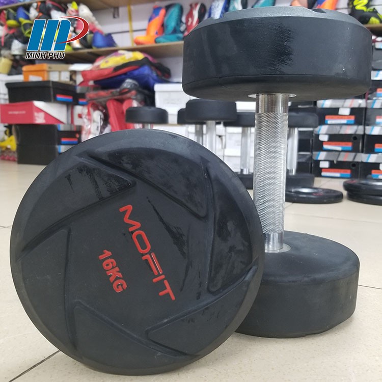 Tạ tay cao cấp MOFIT 16kg ⚡ Dụng cụ tập GYM chuyên nghiệp ⚡ Tạ bọc cao su loại 16kg 1 chiếc