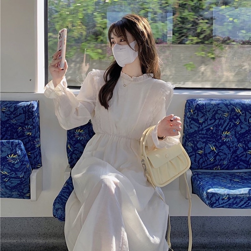 Váy trắng dáng dài ulzzang nàng thơ