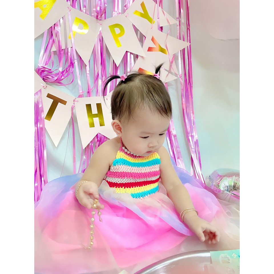 TH Đầm/Váy công chúa tutu dễ thương cho bé gái - Yếm len ngọc