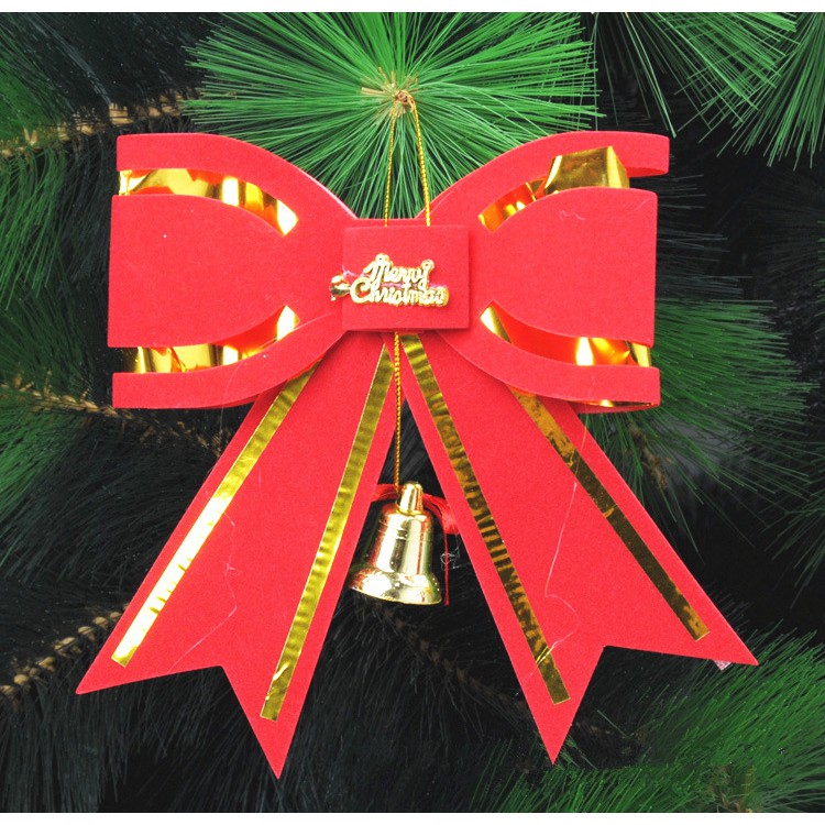 Nơ trang trí cây thông Noel cỡ 17x15cm - Nơ chuông Giáng Sinh đẹp rẻ