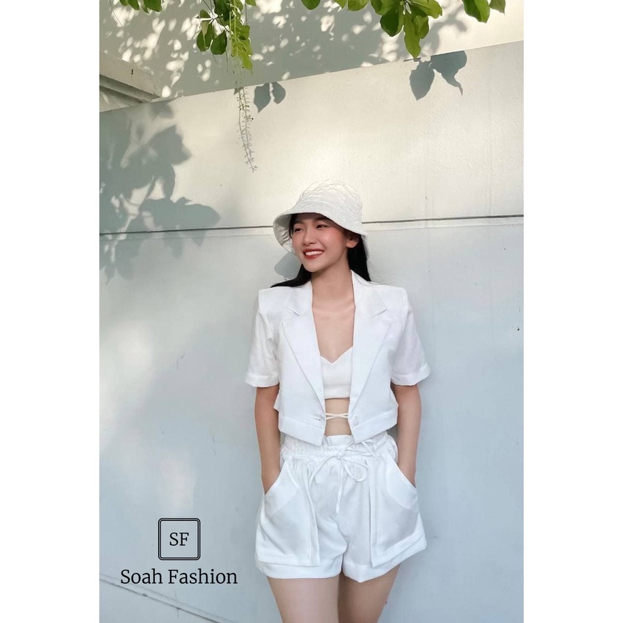 Set Blazer Lửng 3 Món ( Blazer + Bra + Quần )