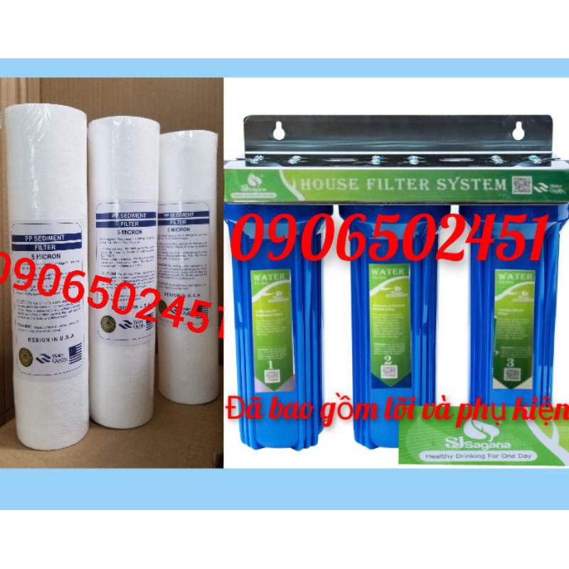 [FREESHIP 99K]_COMBO Bộ lọc nước sinh hoạt 3 cấp 10 inch và Bộ 3 lõi lọc nước số 1 PPF 10INCH