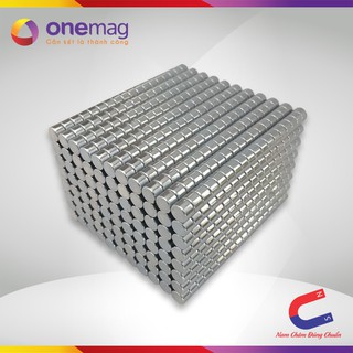 Nam Châm Đất Hiếm Loại Tròn 6x4mm Mạ Kẽm Lực Từ N35 Cực Mạnh