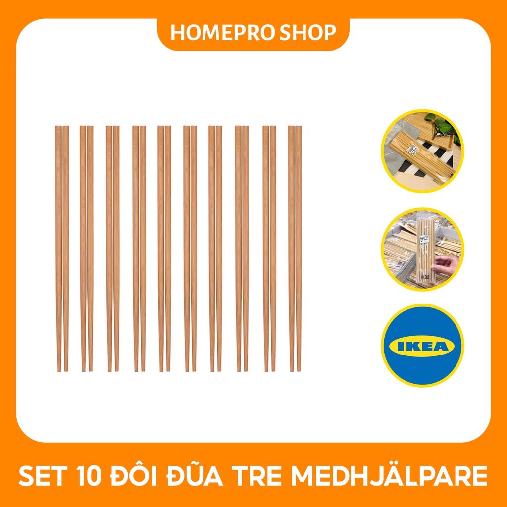 Set 10 đôi đũa tre MEDHJÄLPARE IKEA