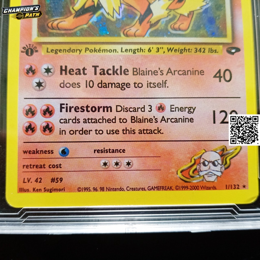 Thẻ Pokémon nitendo Game 1999 Blaine s Arcanine 1 132 Chó ngao tay tạng 1459 d7