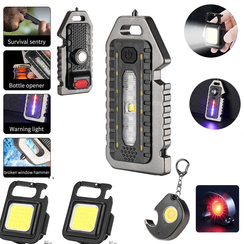 Đèn Pin Mini USB Có Móc Treo Chống Rơi Bằng Hợp Kim Nhiều Màu Sắc Cho Người Lớn
