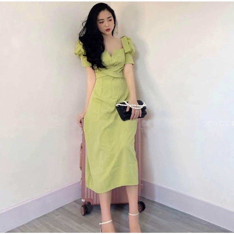 Váy Thô Chéo Ngực Nơ Vai 3 Màu Siêu Xinh Có Ảnh Thật