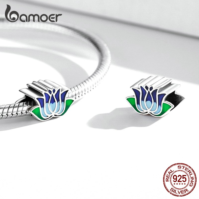 Mặt phụ kiện Bamoer Scc2018 dòng thực vật bằng bạc 925 dùng cho đồ trang sức tự làm 5 loại tùy chọn