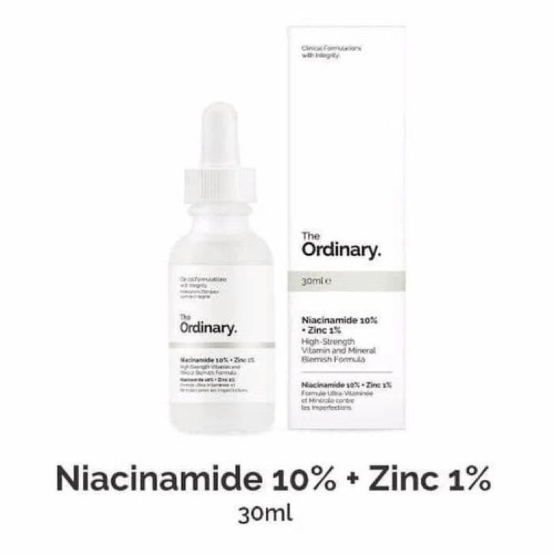 Serum ngừa mụn, sáng da, se khít Niacinamide 10% + Zinc 1% - The Ordinary 30ml