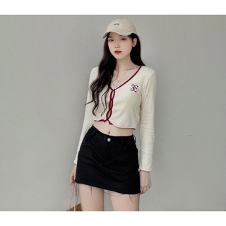 Áo ERRORIST cardigan boxy màu kem