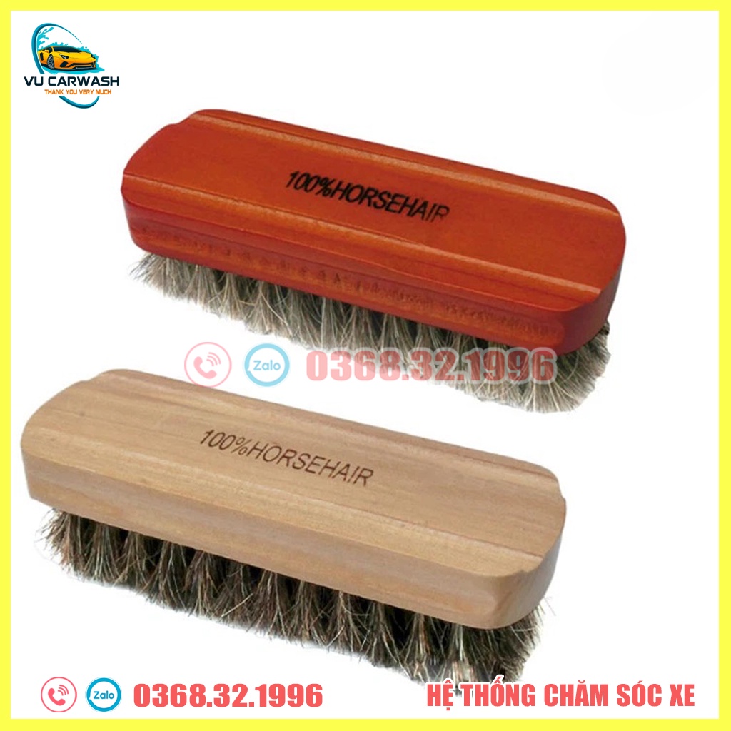 Bàn Chải Vệ Sinh Nội Thất Ô Tô - Đánh Giầy Dép Da, Lông Đuôi Ngựa Cao Cấp