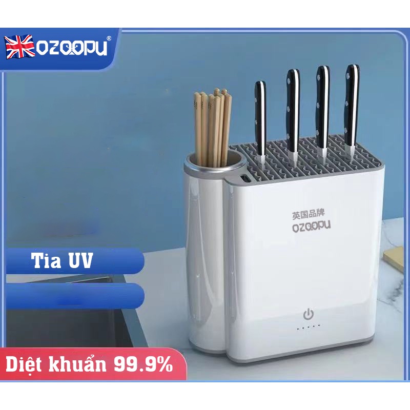 Hộp Khử Trùng Dao - Đũa - Muỗng Bằng Tia UV Diệt Khuẩn Ozoopu Sử Dụng Pin Sạc