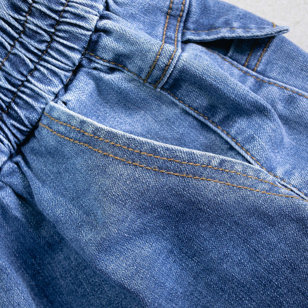 Quần JEAN cạp chun kết hợp cùng dây rút form baggy QJ582 | BigBuy360 - bigbuy360.vn