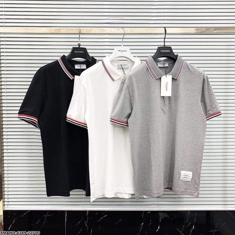 ✨HÀNG 1:1✨Áo polo ThomBrow chất vải cotton trơn nhập khẩu_Áo thun có cổ Thom hàng xuất khẩu cho Nam