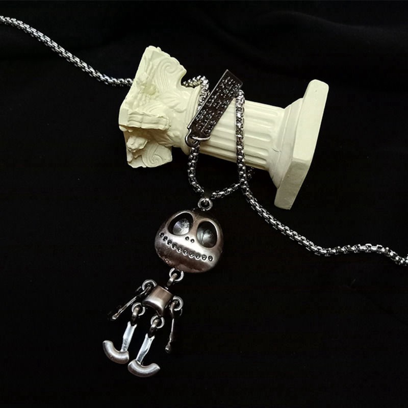 Dây Chuyền Thép Titan Mặt Người Ngoài Hành Tinh Phong Cách Hip Hop Hàn Quốc 23088