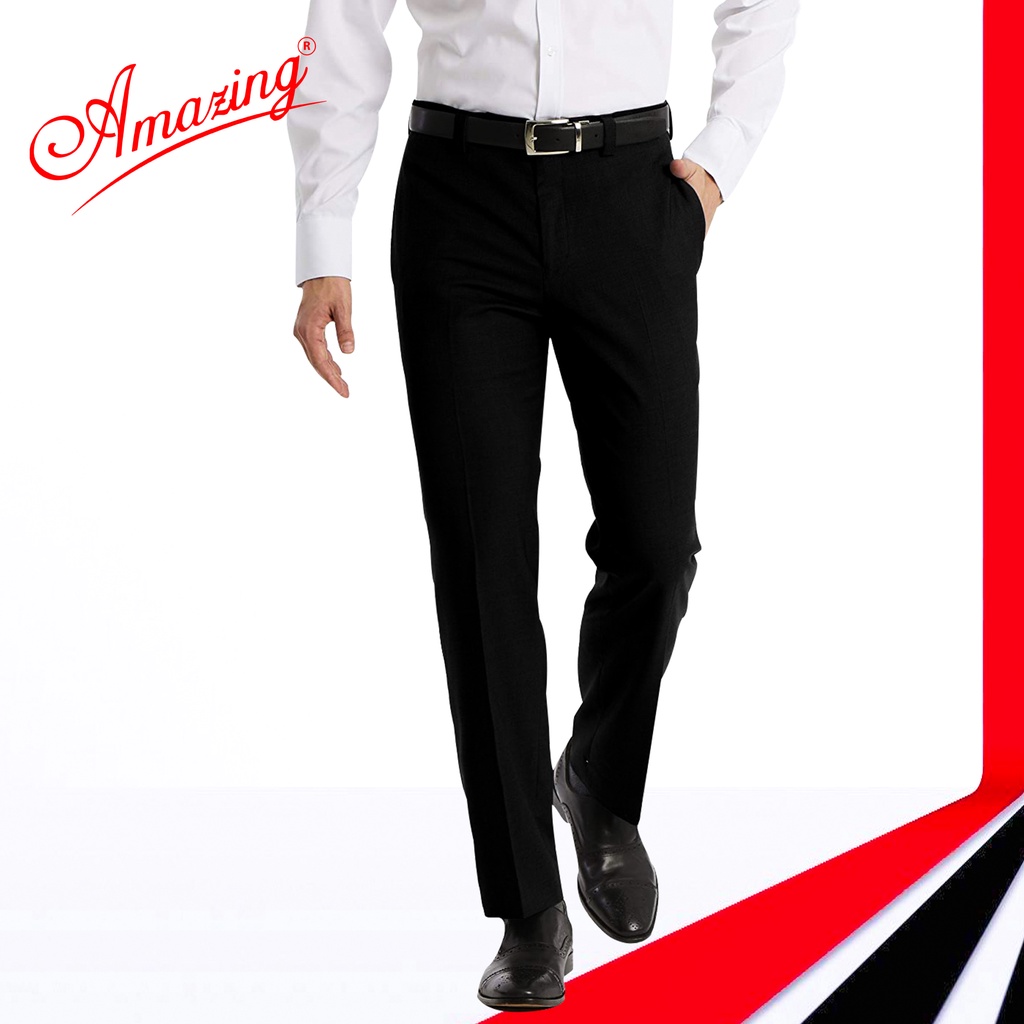 Big size, quần tây nam Amazing trung niên, màu đen và xanh đen, form truyền thống, không ly, ống đứng | BigBuy360 - bigbuy360.vn