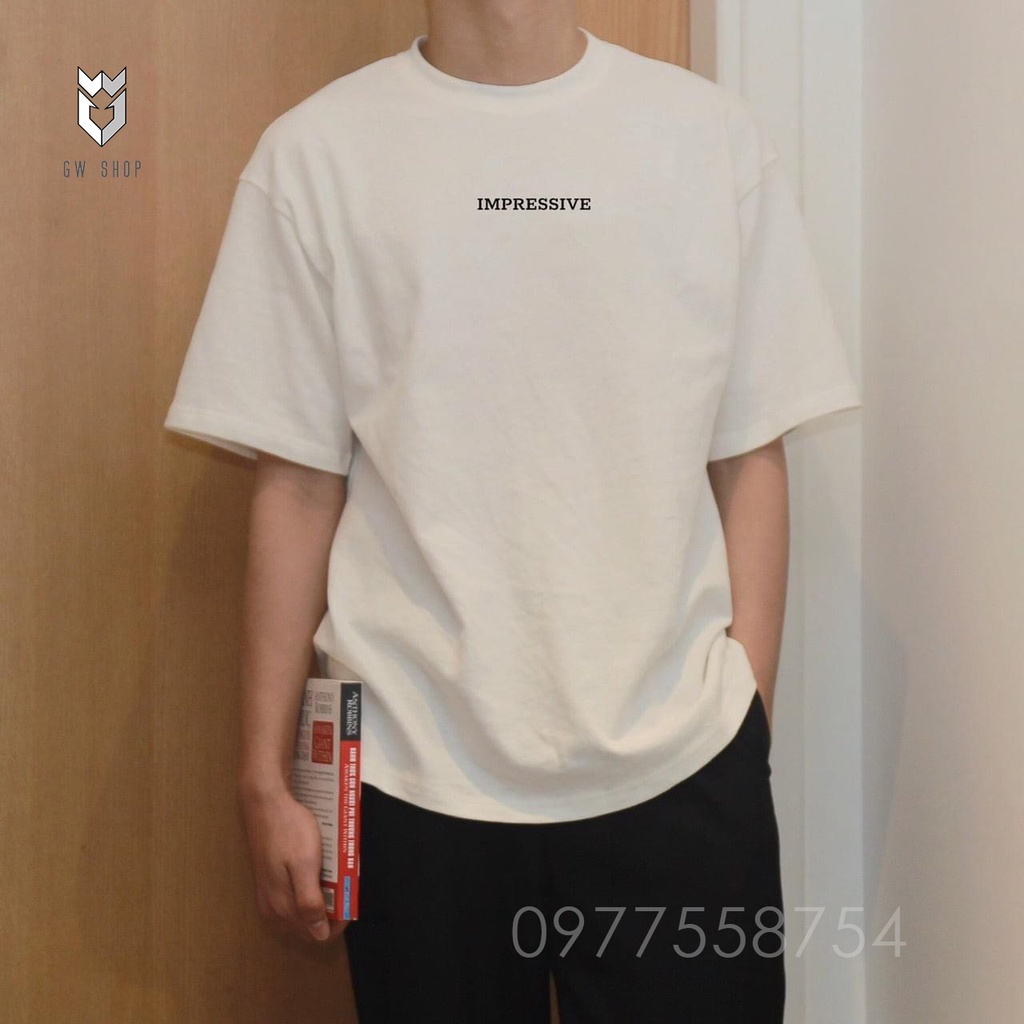 Áo thun Unisex Cotton hàn quốc Impressive , áo phông nam nữ tay lỡ form rộng - GW Shop