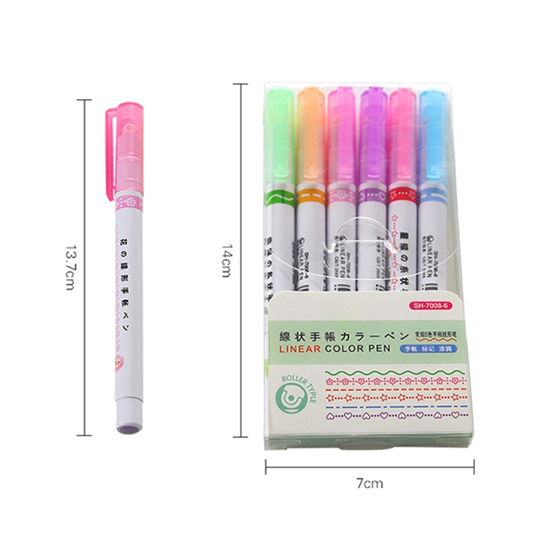 Set 6 Bút Đánh Dấu Sổ Ghi Chú Nhiều Màu Sắc